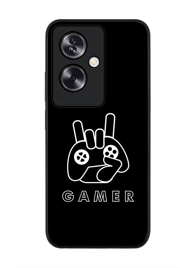 Stylizedd Rugged Black Edge Case for Oppo A79 5G, Slim fit Soft Case Flexible Rubber Edges Anti Drop TPU Gel Thin Cover - Gamer  - Image 1