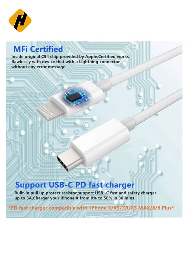 HuHa Lightning Cable Fast Charging and Hi-Speed Syncing Cord Compatible with Apple iPhone X/XS/XR/XS Max/8/8 Plus/iPad  - Image 2