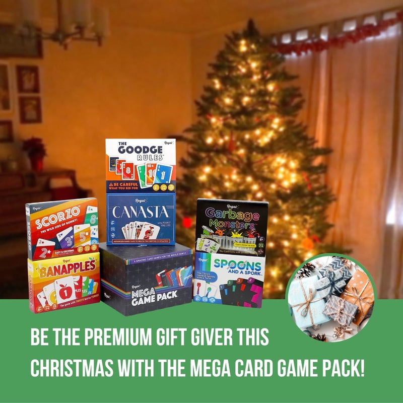 Regal Games Fun Card Games Set for Adults - Canasta, Spoons and a Spork, Garbage Monsters, ScorZo, The Goodge Rules, and Banapples Decks - Fun & Travel Playing Cards for Family Game Night - Image 2