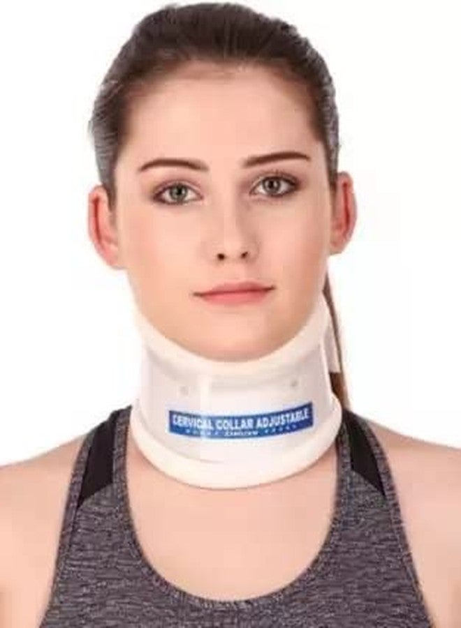 KUDIZE Cervical Spondylosis Adjustable Hard Collar Neck Support White (XL) - Image 1