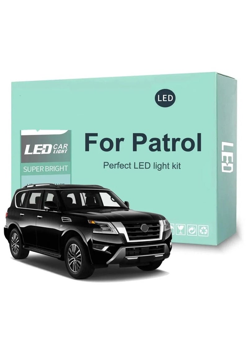 Vierex LED Interior Light Kit for Nissan Patrol Y62 2012-2023 – 13PCS Canbus Error Free Dome Map Trunk Door License Plate LED Bulbs – Ultra Bright White Plug & Play Accessories - Image 1