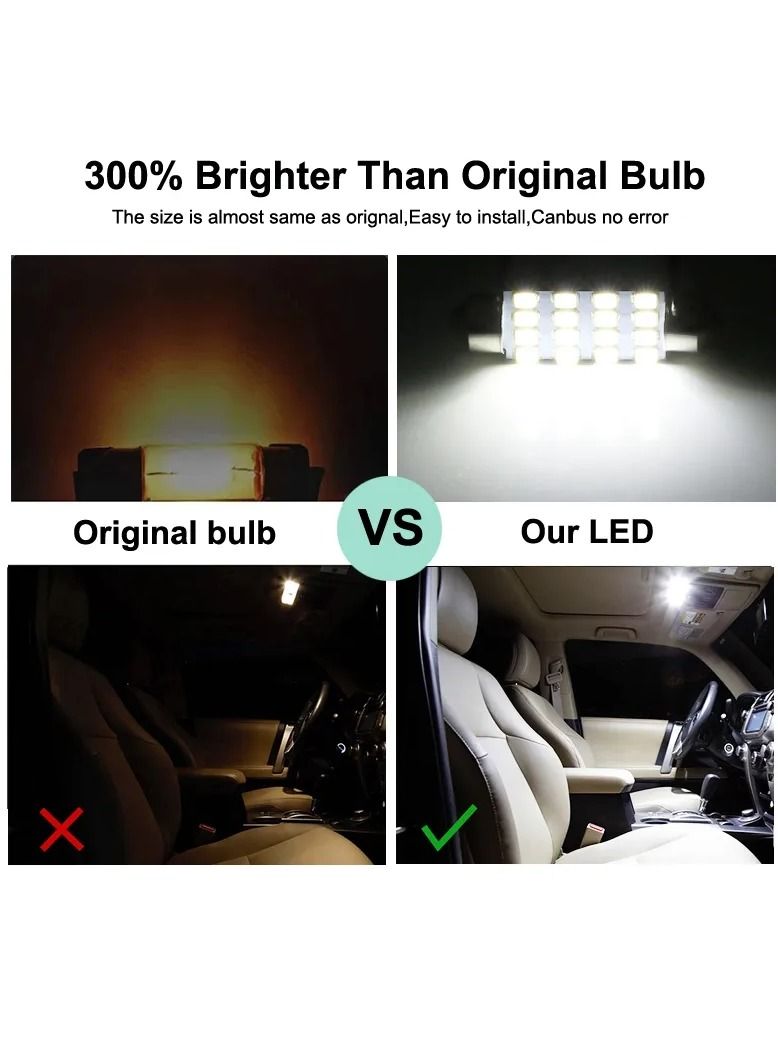 Vierex LED Interior Light Kit for Nissan Patrol Y62 2012-2023 – 13PCS Canbus Error Free Dome Map Trunk Door License Plate LED Bulbs – Ultra Bright White Plug & Play Accessories - Image 2