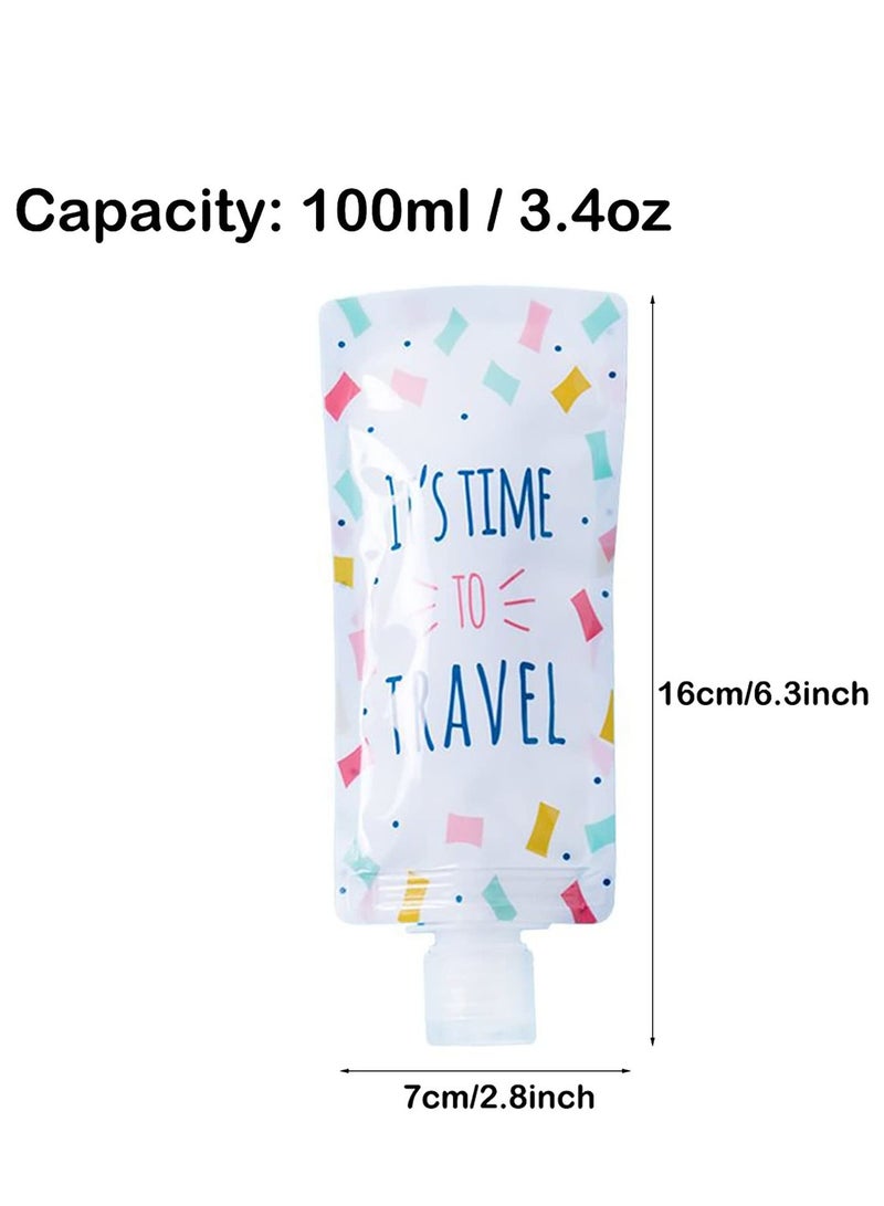 KASTWAVE Refillable Lotion Shampoo Spout Bags Refillable Portable Travel Size Fluid Bags Stand up Empty Squeeze Plastic Spout Pouches Beauty Sample Pouch Squeezable Containers (Mixed Color) - Image 4