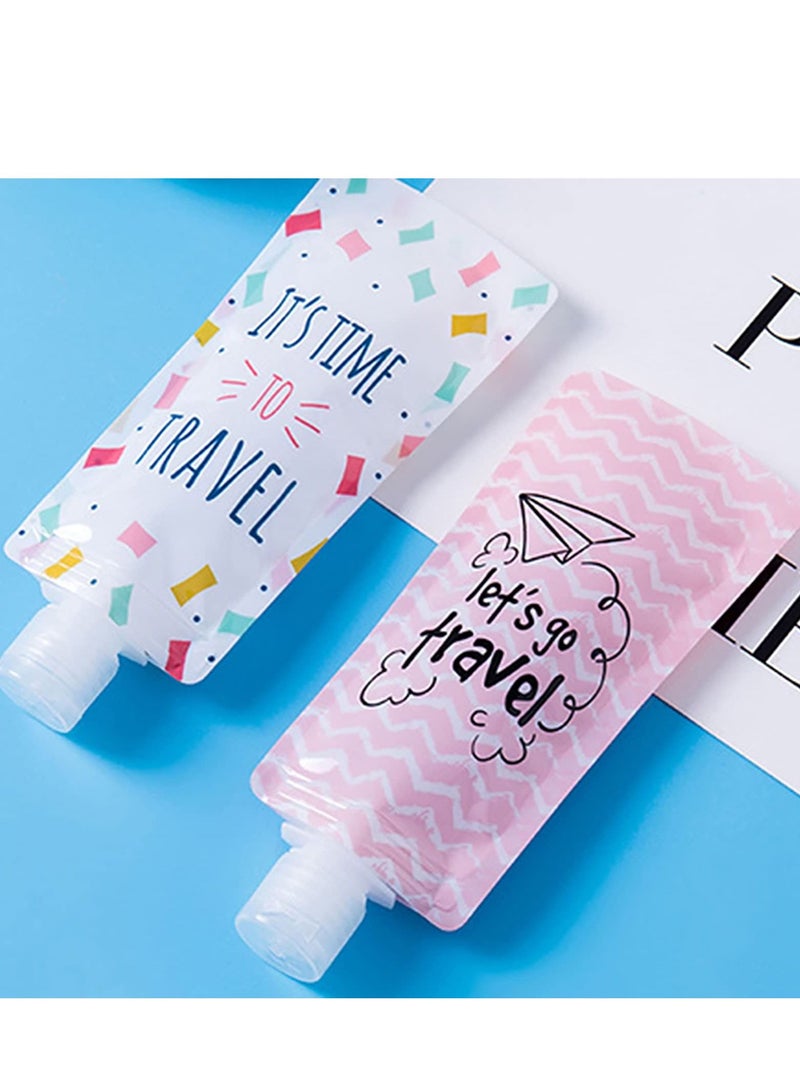 KASTWAVE Refillable Lotion Shampoo Spout Bags Refillable Portable Travel Size Fluid Bags Stand up Empty Squeeze Plastic Spout Pouches Beauty Sample Pouch Squeezable Containers (Mixed Color) - Image 2