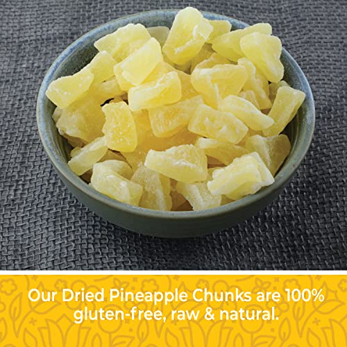 Herbaila Dried Pineapple Chunks, 1 Pound. Dehydrated Pineapple Chunk, Dehydrated Pineapple Bulk, Dried Pineapple Bits. All Natural, Non-GMO, Lightly Sweetened Dried Pineapples, 16 oz. - Image 5