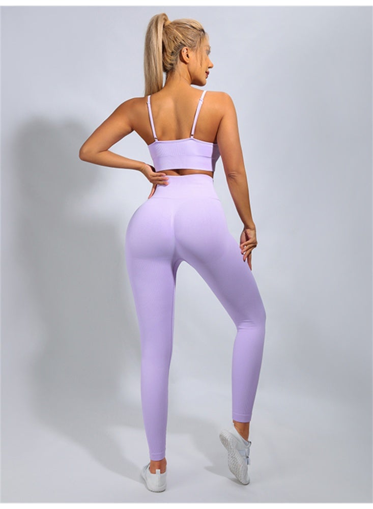 general Ribbed Yoga Set Sportswear Sport Suit Women Fitness Bra Push Up Leggings Tracksuits Outfits - Image 2