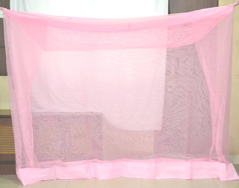ANS Mosquito Net for King Size Bed 6.5x6.5 ft, HDPE Pink with Same Color Bottom Border, Heavy Quality, Free Air Flow, Foldable & Durable Insect Protection Net - Image 4