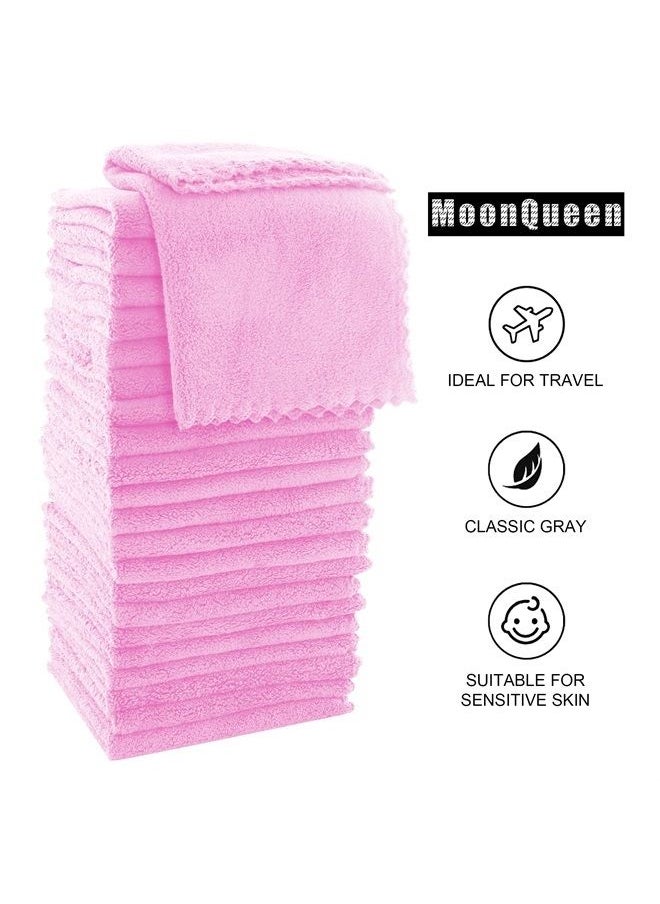 MOONQUEEN - Ultra Soft Premium Washcloths Set - 12 x 12 inches - 24 Pack - Quick Drying - Highly Absorbent Coral Velvet Bathroom Wash Clothes - Use as Bath, Spa, Facial, Fingertip Towel (Frozen Berry) - Image 1