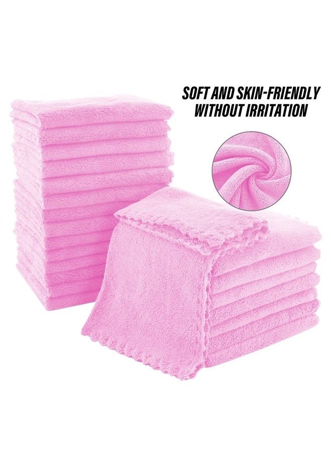 MOONQUEEN - Ultra Soft Premium Washcloths Set - 12 x 12 inches - 24 Pack - Quick Drying - Highly Absorbent Coral Velvet Bathroom Wash Clothes - Use as Bath, Spa, Facial, Fingertip Towel (Frozen Berry) - Image 1