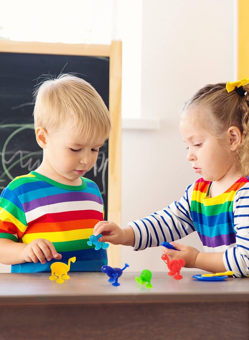 مجموعة كتل بناء بمصاصات سيليكون ناعمة من 9 قطع، ألعاب ضغط ملونة على شكل حيوانات للعب التفاعلي بين الآباء والأمهات والأطفال، مثالية لغرف الأطفال. - Image 4