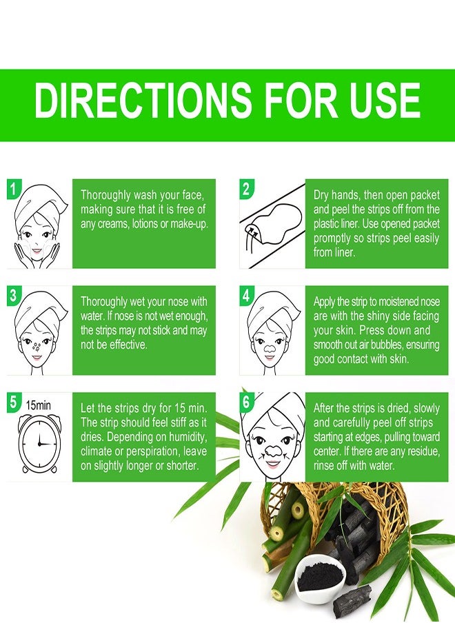 Elaimei - 80 Pcs Remove Blackhead Strip Bamboo Charcoal Clean Blackhead Pore Strip black - Image 1