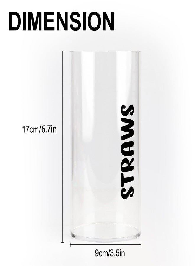 NOKI Acrylic Straw Holder for Counter: Clear Straw Holder Dispenser, Lucite Glass Drinking Straw Dispensers Organizer with Printed Straws. (Container Only) - Image 2