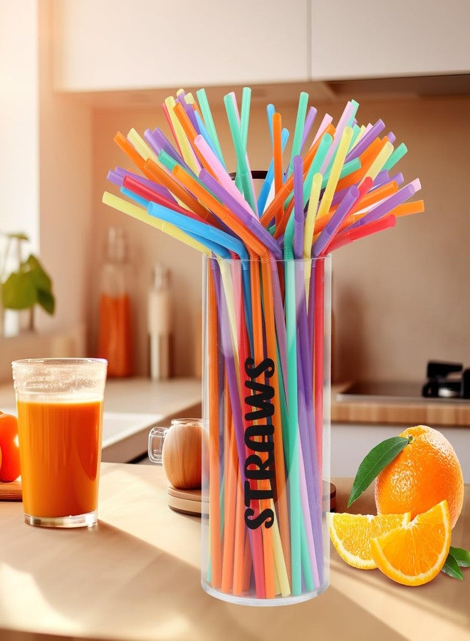 NOKI Acrylic Straw Holder for Counter: Clear Straw Holder Dispenser, Lucite Glass Drinking Straw Dispensers Organizer with Printed Straws. (Container Only) - Image 4