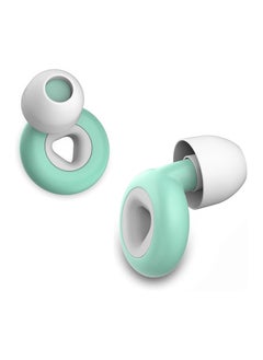 Ear Plugs Noise Cancelling, Soft Flexible Liquid Silicone, Reusable Hearing Protection for Sleep, Storage Case for Concert, EarPlugs with 6 Ear Tips in S/M/L (Green, One Size)