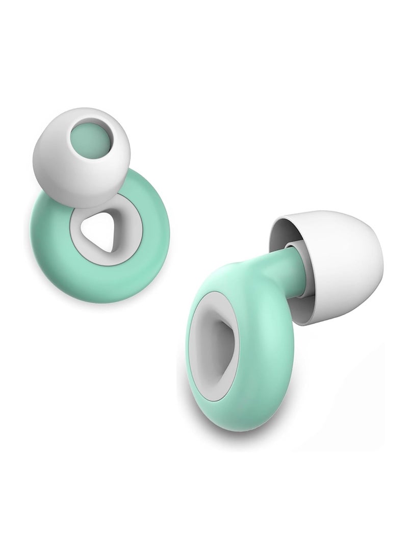 Generic - Ear Plugs Noise Cancelling, Soft Flexible Liquid Silicone, Reusable Hearing Protection for Sleep, Storage Case for Concert, EarPlugs with 6 Ear Tips in S/M/L (Green, One Size) - Image 1