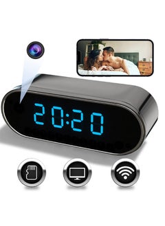 Mini Spy Cameras with Video and Voice, 2 in 1 Clock Hidden Camera Live Feed WiFi with app, 128GB Full HD 1080P Wireless Nanny Cam with Night Vision,Indoor Surveillance Camera for Phone/PC