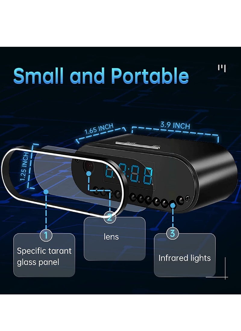 Generic - Mini Spy Cameras with Video and Voice, 2 in 1 Clock Hidden Camera Live Feed WiFi with app, 128GB Full HD 1080P Wireless Nanny Cam with Night Vision,Indoor Surveillance Camera for Phone/PC - Image 1
