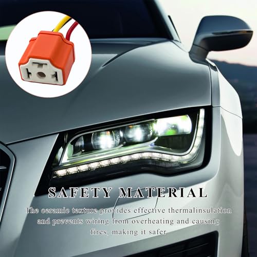 Suvnie 4 PCS H4 HB2 9003 Wiring Harness Headlight Socket, 16AWG Ceramic Headlight Connector, Pigtail Socket Female Plug, Fog Light Retrofit Car Accessories for Truck Boat - Image 4