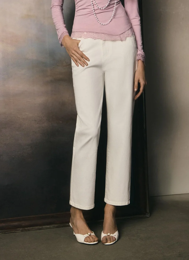 Lichi Cropped straight-leg jeans in dense denim