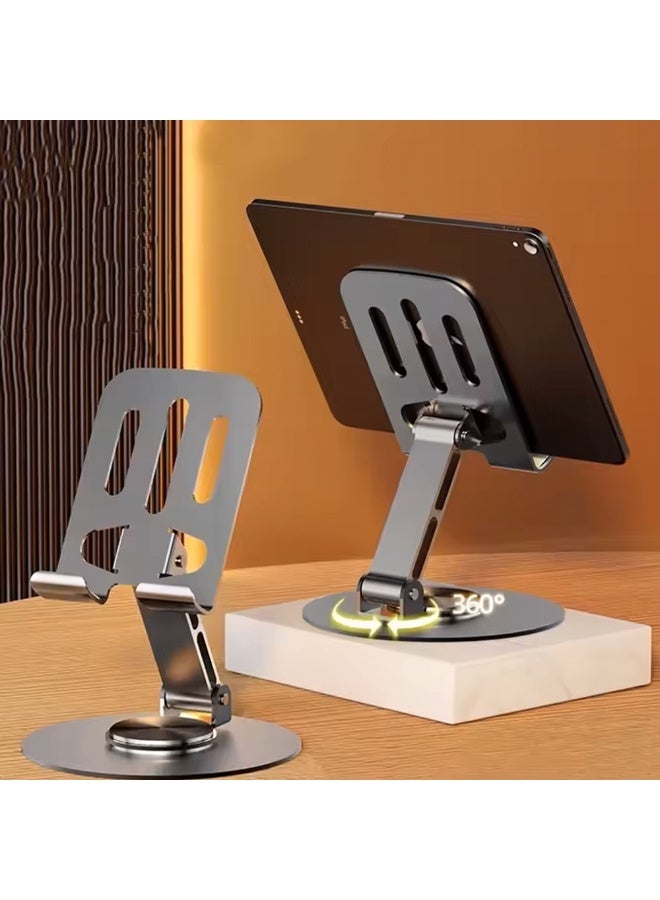 TEXEEM Aluminum Alloy Phone Stand, 360-Degree Rotatable Phone andTablet Holder with Anti-Slip Base, Edge-Free Design for Unobstructed Movie Viewing, Heat Dissipation Feature - Image 2