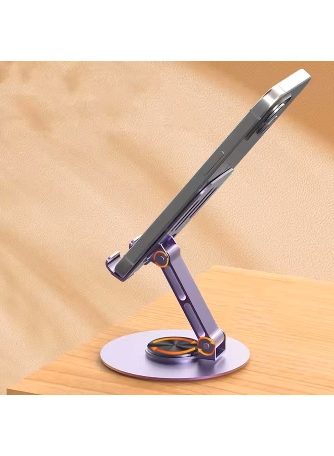 TEXEEM Aluminum Alloy Phone Stand, 360-Degree Rotatable Phone andTablet Holder with Anti-Slip Base, Edge-Free Design for Unobstructed Movie Viewing, Heat Dissipation Feature - Image 4