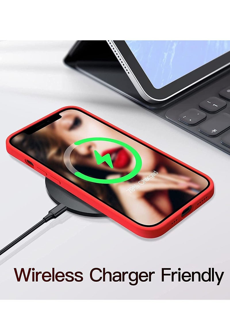 Case for IPhone 14 Pro Max Soft Liquid Silicone Gel Case Full Body Shockproof Rubber Protection Matte Finish Cover Soft Microfiber Lining Cushion Slim Back Case for iPhone 14 Pro Max (Red) - Image 3