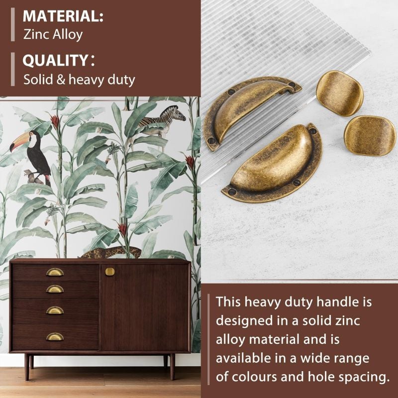 Antique Brass Cabinet Knobs: 6-Pack Solid Zinc Alloy, Rustic Vintage Finish, Single-Hole Mounting - Square Drawer Knobs for Home Kitchen Bathroom Renovation - Image 5