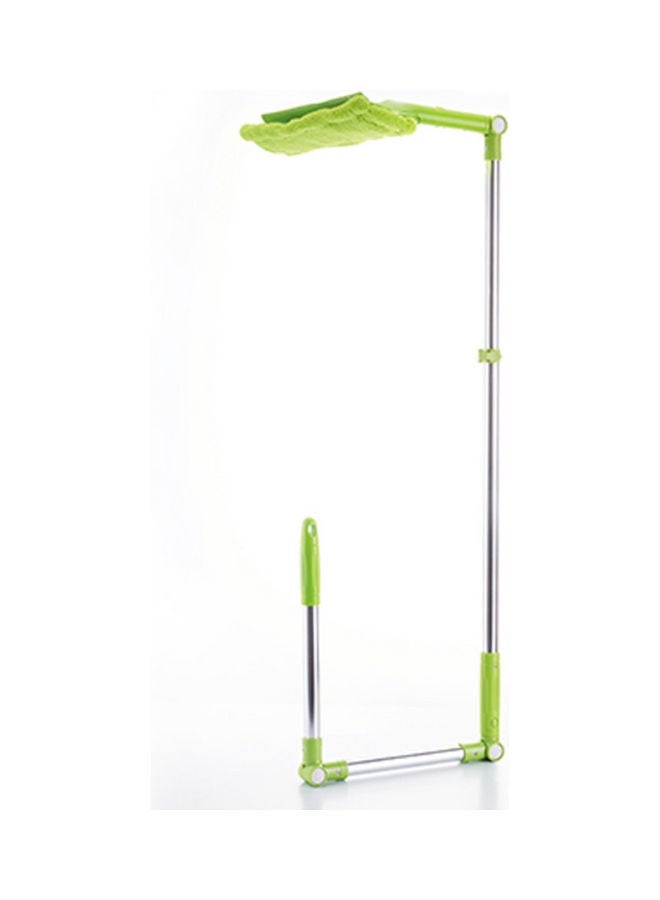 NIBEMINENT 2-Piece Telescopic Foldable And Expandable Glass Cleaner Set Green/Silver - Image 1