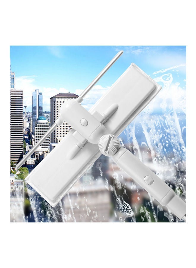 NIBEMINENT 2-Piece Telescopic Foldable And Expandable Glass Cleaner Set Green/Silver - Image 2