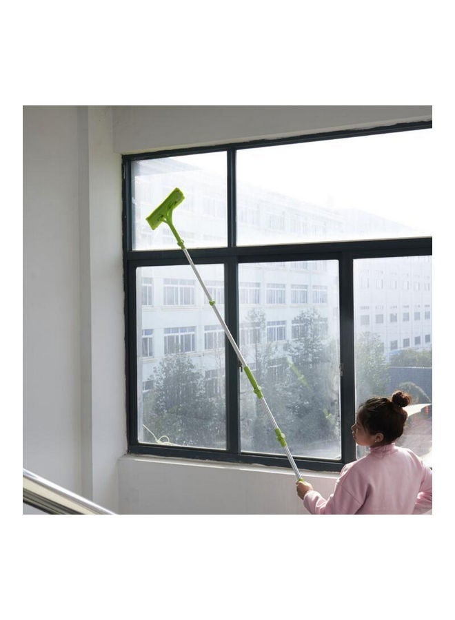 NIBEMINENT 2-Piece Telescopic Foldable And Expandable Glass Cleaner Set Green/Silver - Image 3