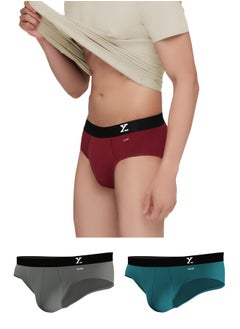 XYXX Pack of 3 Aero Anti-bacterial Odour-free cotton Solid Men Brief  - Image 1