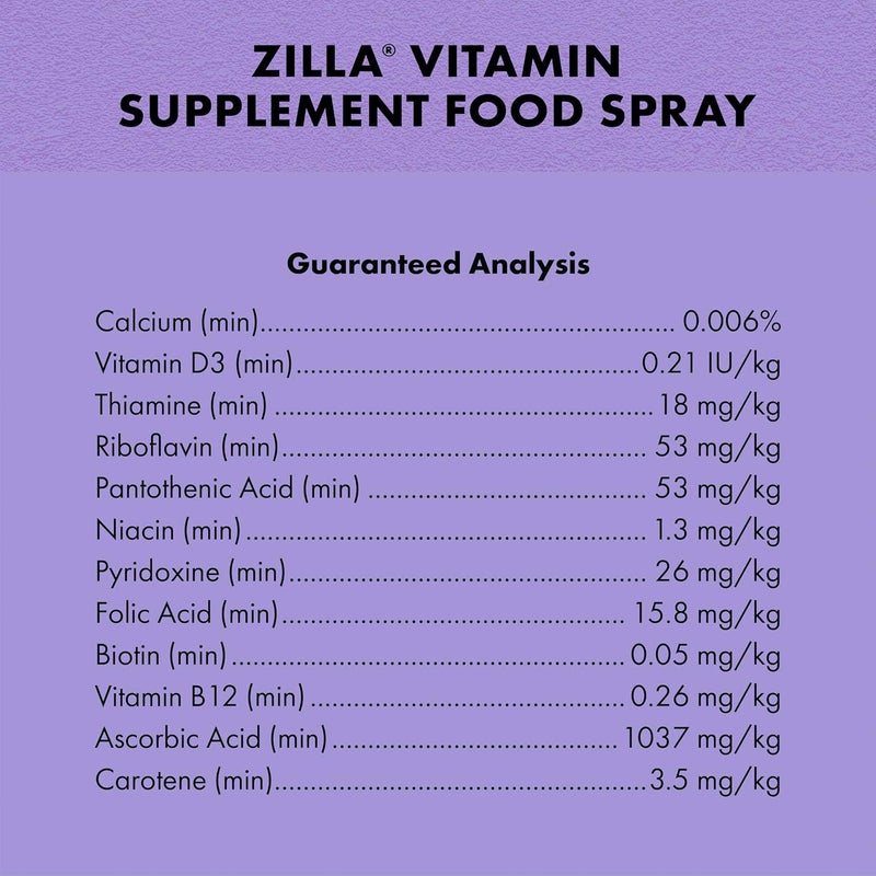 Zilla Vitamin Supplement Food Spray, with Carotene, Spray-on Multivitamin Supplement for Reptiles - Image 4