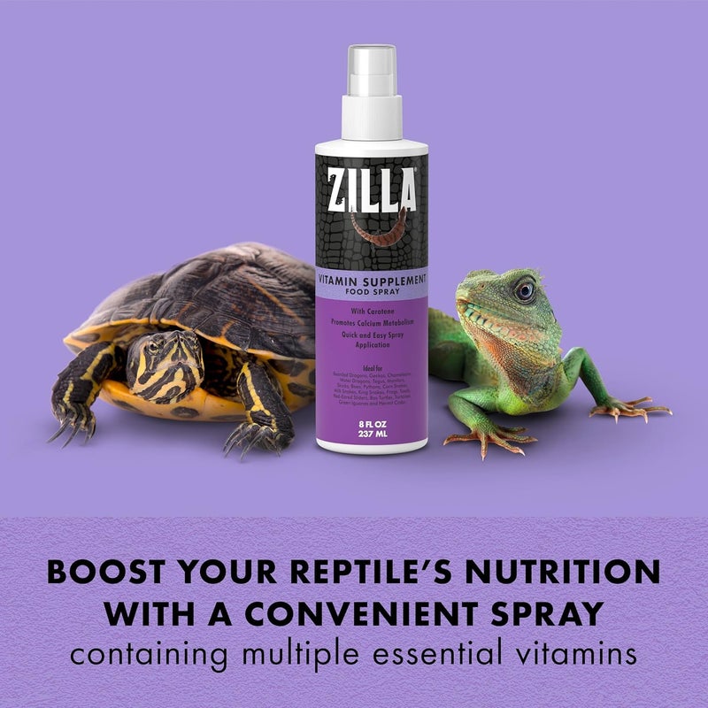 Zilla Vitamin Supplement Food Spray, with Carotene, Spray-on Multivitamin Supplement for Reptiles - Image 1