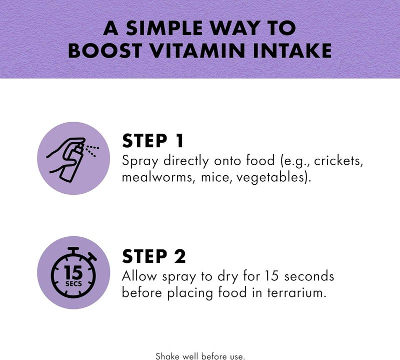 Zilla Vitamin Supplement Food Spray, with Carotene, Spray-on Multivitamin Supplement for Reptiles - Image 5