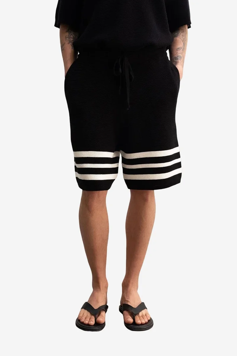 GIESTO Striped Knitwear Shorts with Drawstring Waist