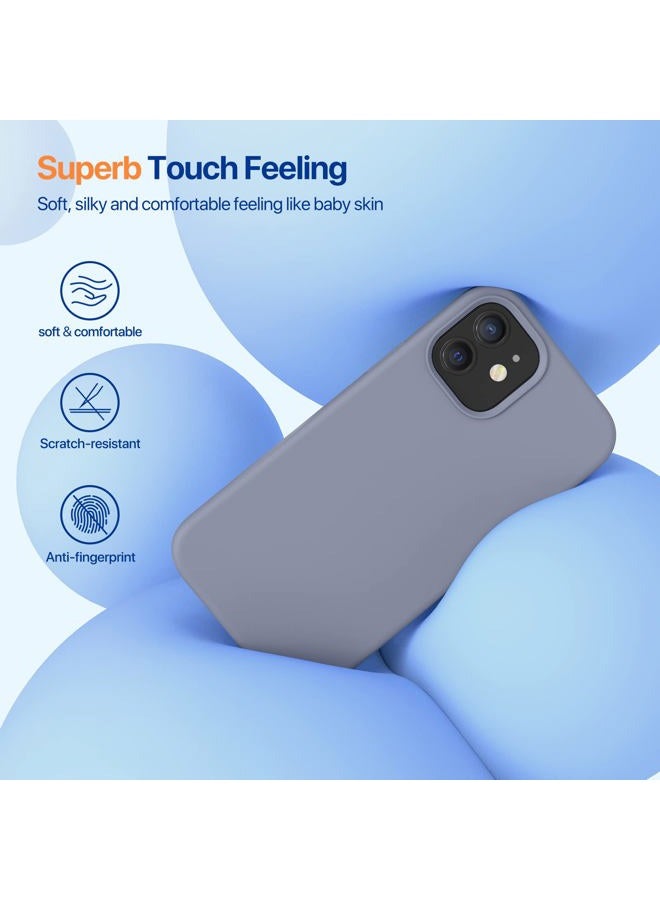 Miracase Compatible with iPhone 12 Phone Case and iPhone 12 Pro Phone Case 6.1 inch(2020),Liquid Silicone Gel Rubber Full Body Protection Shockproof Drop Protection Case(Lavender Gray) - Image 3