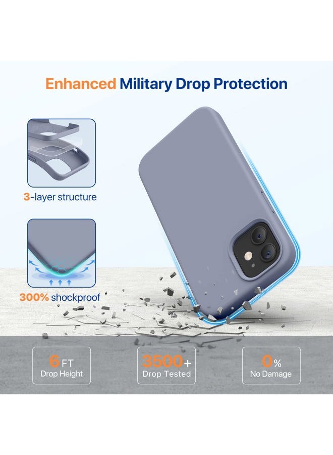 Miracase Compatible with iPhone 12 Phone Case and iPhone 12 Pro Phone Case 6.1 inch(2020),Liquid Silicone Gel Rubber Full Body Protection Shockproof Drop Protection Case(Lavender Gray) - Image 4