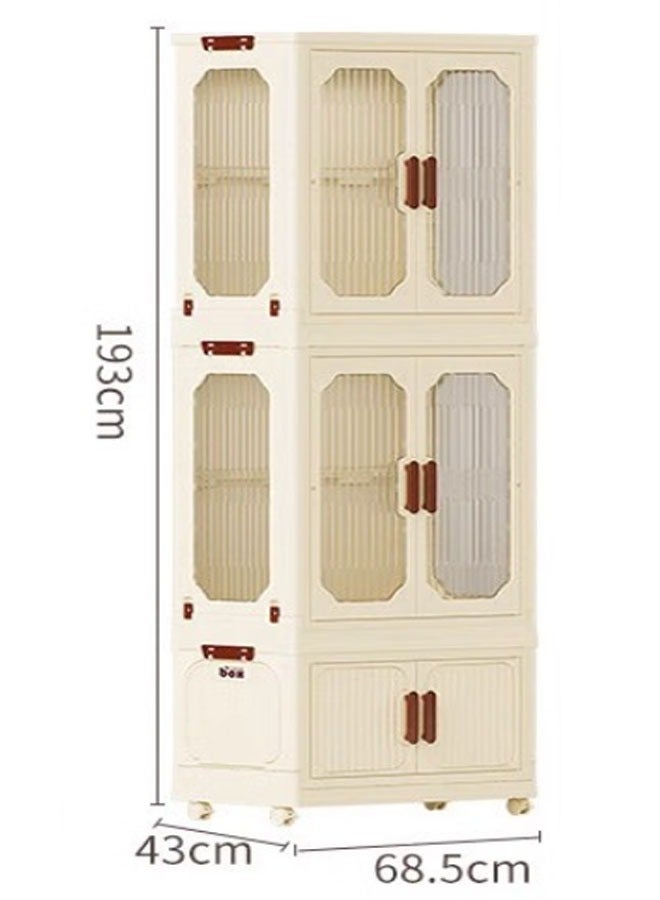 NKX 2 Layers Stylish Multi-Functional Storage 2 Cabinet & 1 Wardrobe  - Image 4