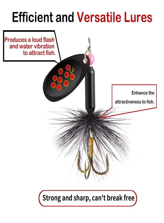 Jeoronuly 10PCS Rooster Tail Fishing Lures with Tackle Box, Spinner Bait with Flash Copper Body & Spoon, Freshwater and Saltwater Bait for Bass Crappie Walleye Trout, Swimming or Jigging - Image 2
