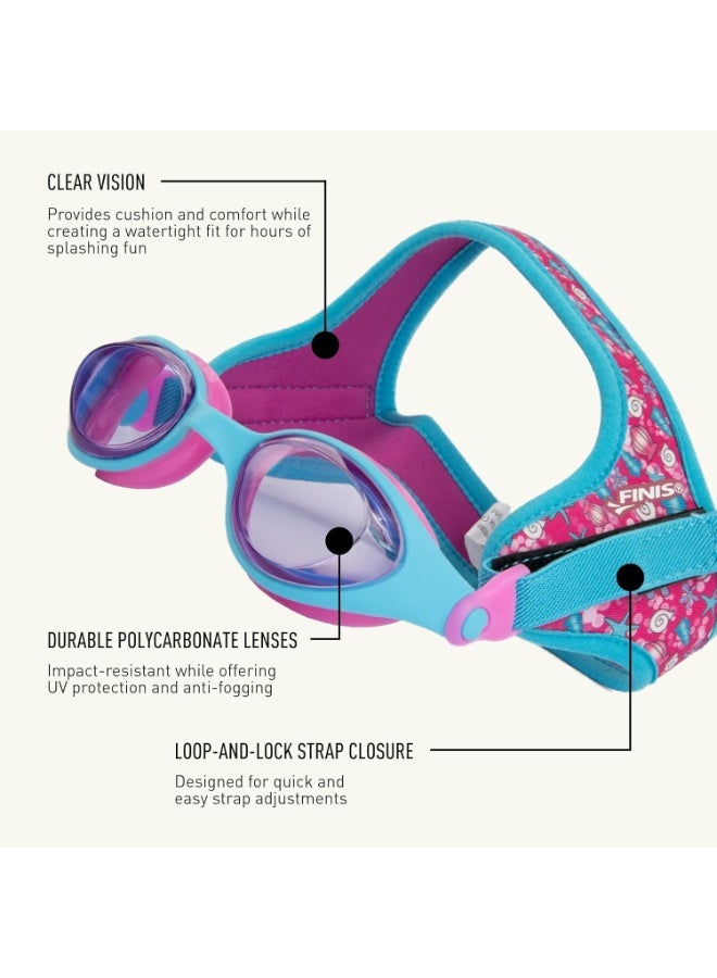 FINIS DragonFly Kids Swim Goggles - Ages 3-6, Adjustable Floating Strap, UV Protection, Anti-Fog - Shell - Image 4