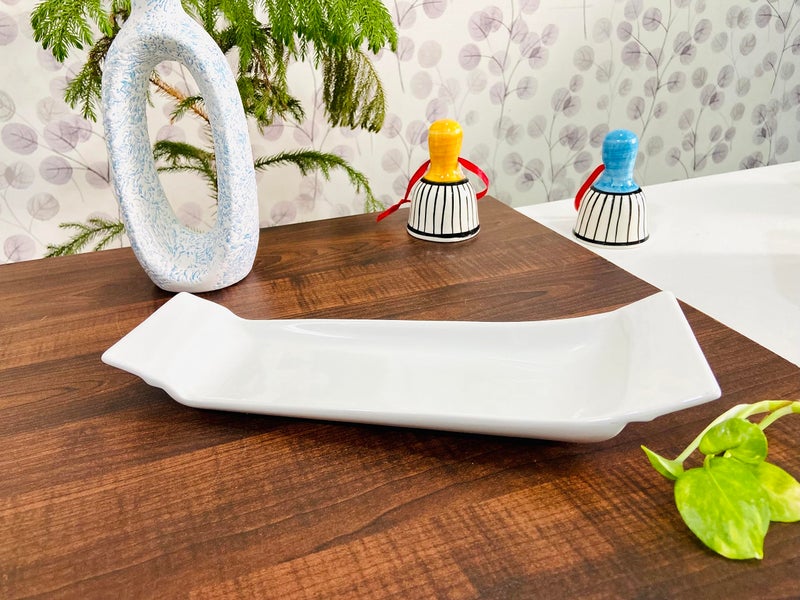 ALTAICA Porcelain Platter with Dip Round Bowl Serving for Snacks, Starter, Salad, Perfect for Modern Kitchen Size - 26 x 8 x4 cm - Image 5