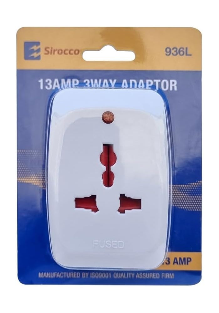 Sirocco 13AMP 3-Way UK Plug Adapter 936L - Image 1