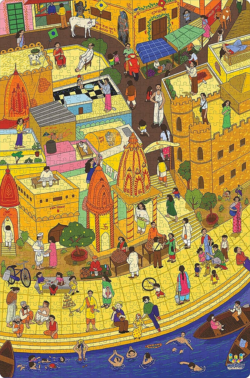 Webby Holy City Varanasi Wooden Jigsaw Puzzle, 1000 Pieces, Kid - Image 5
