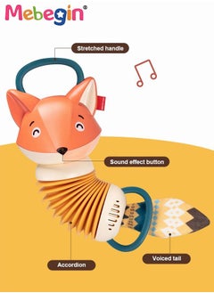 MEBEGIN Fox Shape Accordion Toy with Handle, Musical Toy with Cartoon Design, Early Development Educational Toy, Fabulous Travel Toy, 2 AA Batteries Required(Not Included), Ideal Gift for Kids Aged 18 Months+  - Image 4