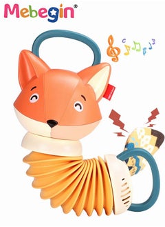 MEBEGIN Fox Shape Accordion Toy with Handle, Musical Toy with Cartoon Design, Early Development Educational Toy, Fabulous Travel Toy, 2 AA Batteries Required(Not Included), Ideal Gift for Kids Aged 18 Months+  - Image 1