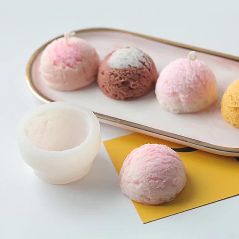 LEGACYCART 1Pcs Ice Cream Scoop Silicone Fondant Mould Mulberry Gum Paste Chocolate Candy Jelly Jello Ice Cube Mold Cake Decoration Cupcake Decorating Topper Tools Mould Pack of 1 - Image 1
