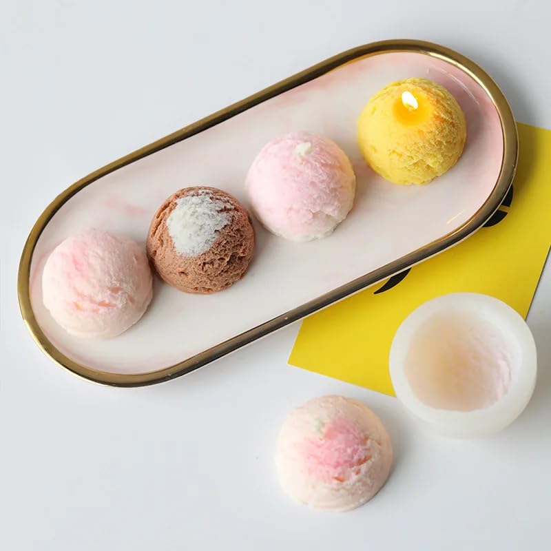LEGACYCART 1Pcs Ice Cream Scoop Silicone Fondant Mould Mulberry Gum Paste Chocolate Candy Jelly Jello Ice Cube Mold Cake Decoration Cupcake Decorating Topper Tools Mould Pack of 1 - Image 4