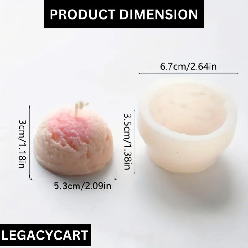 LEGACYCART 1Pcs Ice Cream Scoop Silicone Fondant Mould Mulberry Gum Paste Chocolate Candy Jelly Jello Ice Cube Mold Cake Decoration Cupcake Decorating Topper Tools Mould Pack of 1 - Image 2