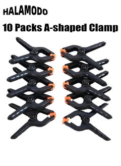 HALAMODO 10pcs Plastic Spring Clamps 4 inch Professional Small Heavy Duty Clips for Crafts, Backdrop Stand, Woodworking, Photography Studios  - Image 1