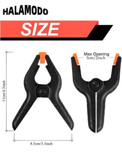 HALAMODO 10pcs Plastic Spring Clamps 4 inch Professional Small Heavy Duty Clips for Crafts, Backdrop Stand, Woodworking, Photography Studios  - Image 2